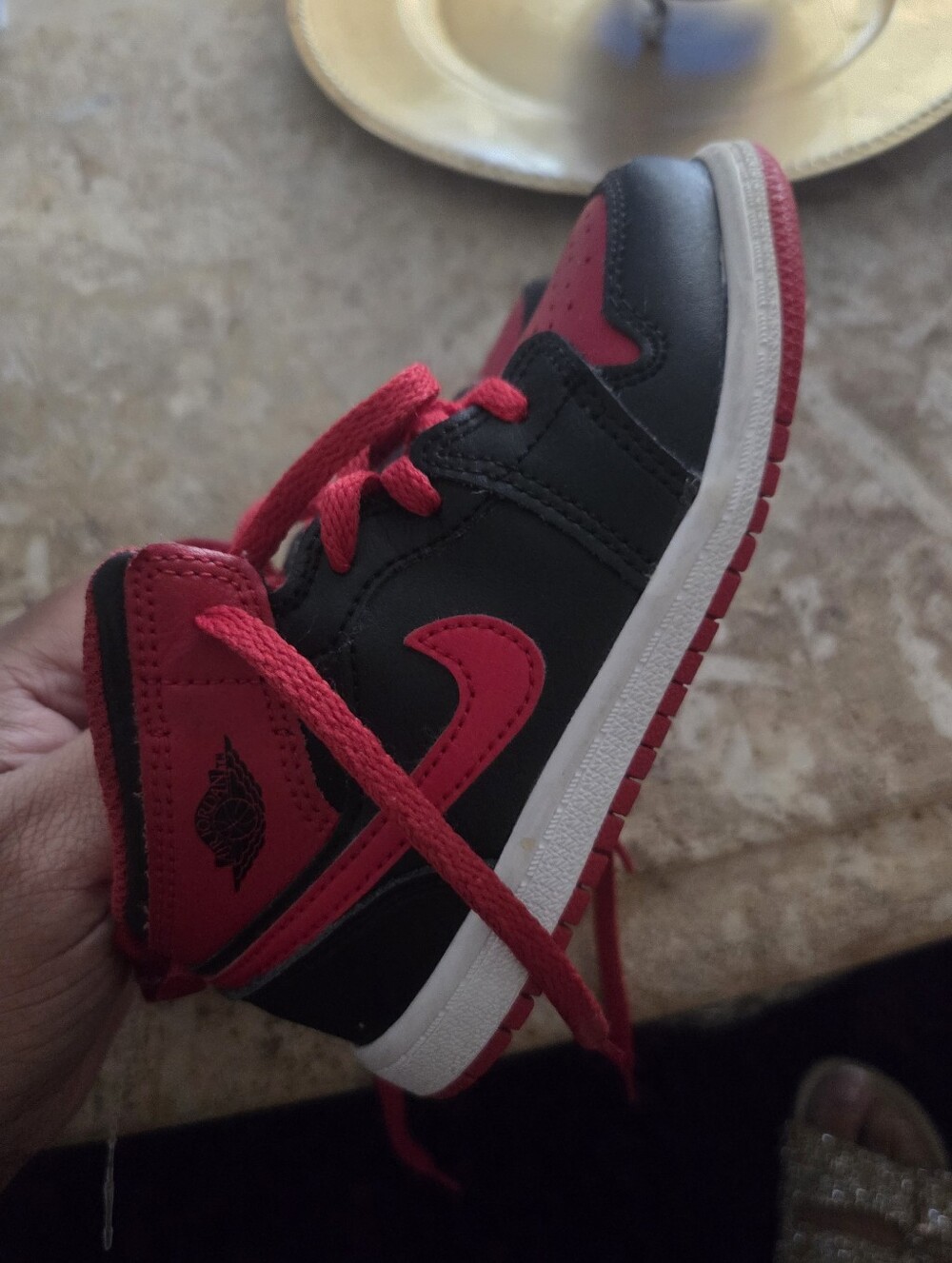Kids Black and Red Jordans